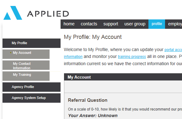 Overview of the Applied Customer Portal